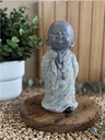 Statuette Moine Debout 16,5 cm - Résine - Gris