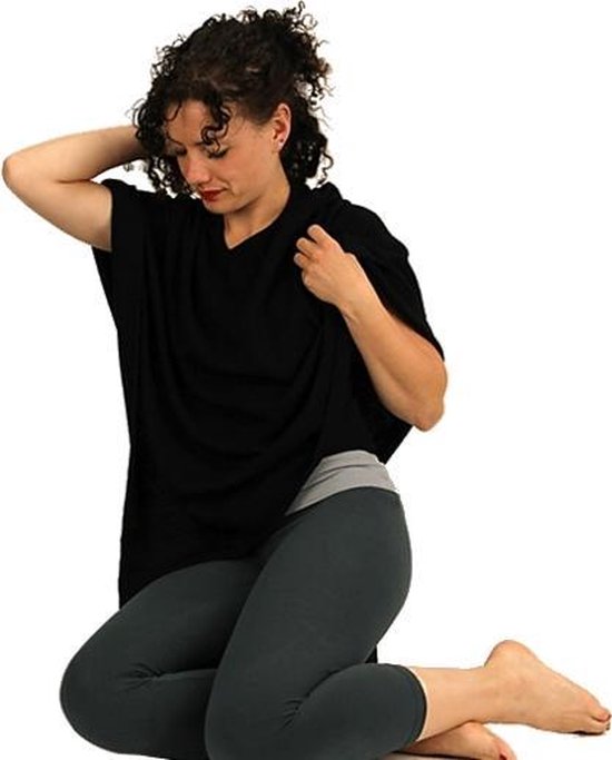 Poncho de méditation noir -- 85x95 cm