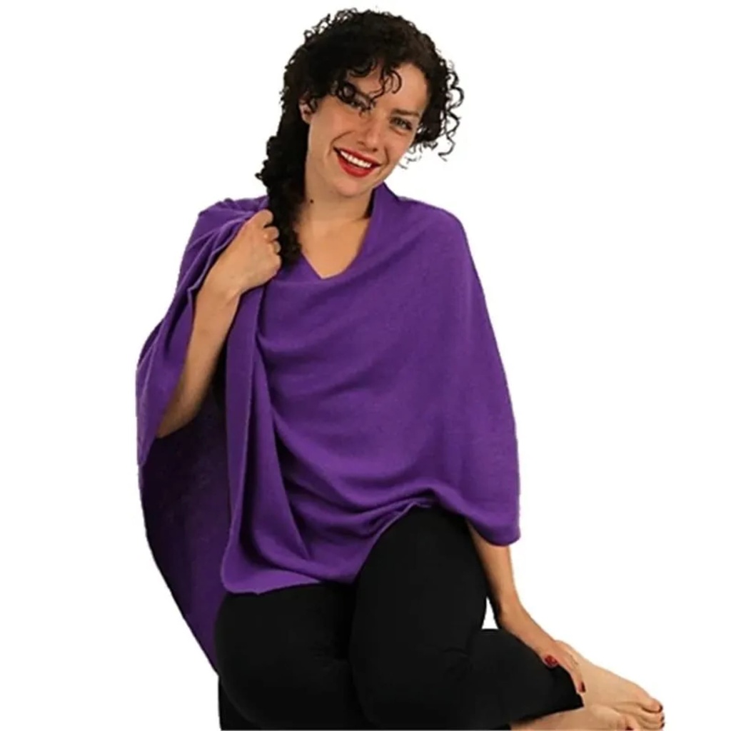 Poncho de méditation violet -- 85x95 cm