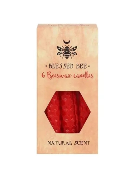 Bougies à rituel en Cire d'Abeille - Rouge