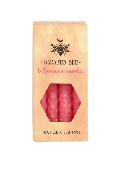 Bougies à rituel en Cire d'Abeille - Rose