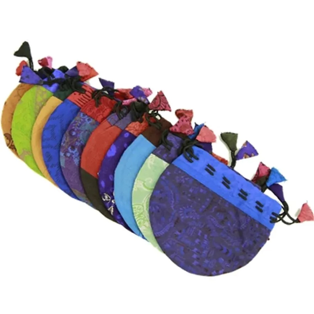 Bourses Vintage en soie couleurs mixtes | 10x11.5 cm