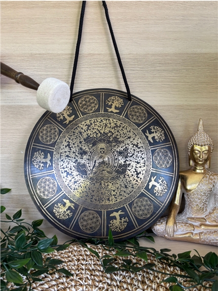 Gong Tibétain Bouddha env 30 cm