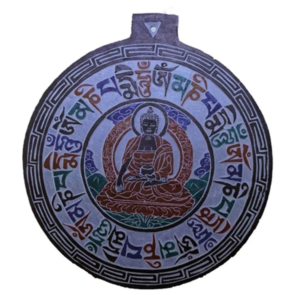 Basrelief en ardoise avec Bouddha OMPH -- 24 cm