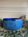 Bol Chantant Tibétain Aluminium Bleu Om env 25 cm