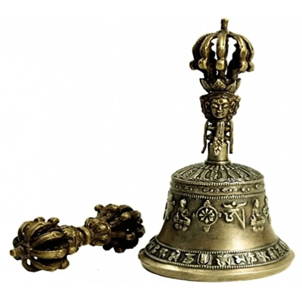 Dorje  et Cloche laiton qualité supérieure - M | 18x9.5 cm