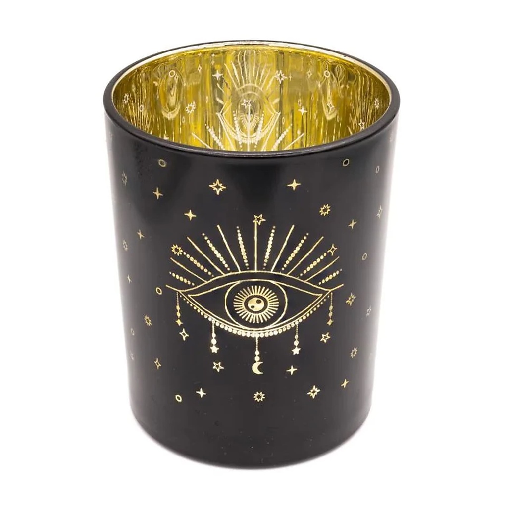 Photophore métallique Œil de la Providence -- 10x12,5 cm	