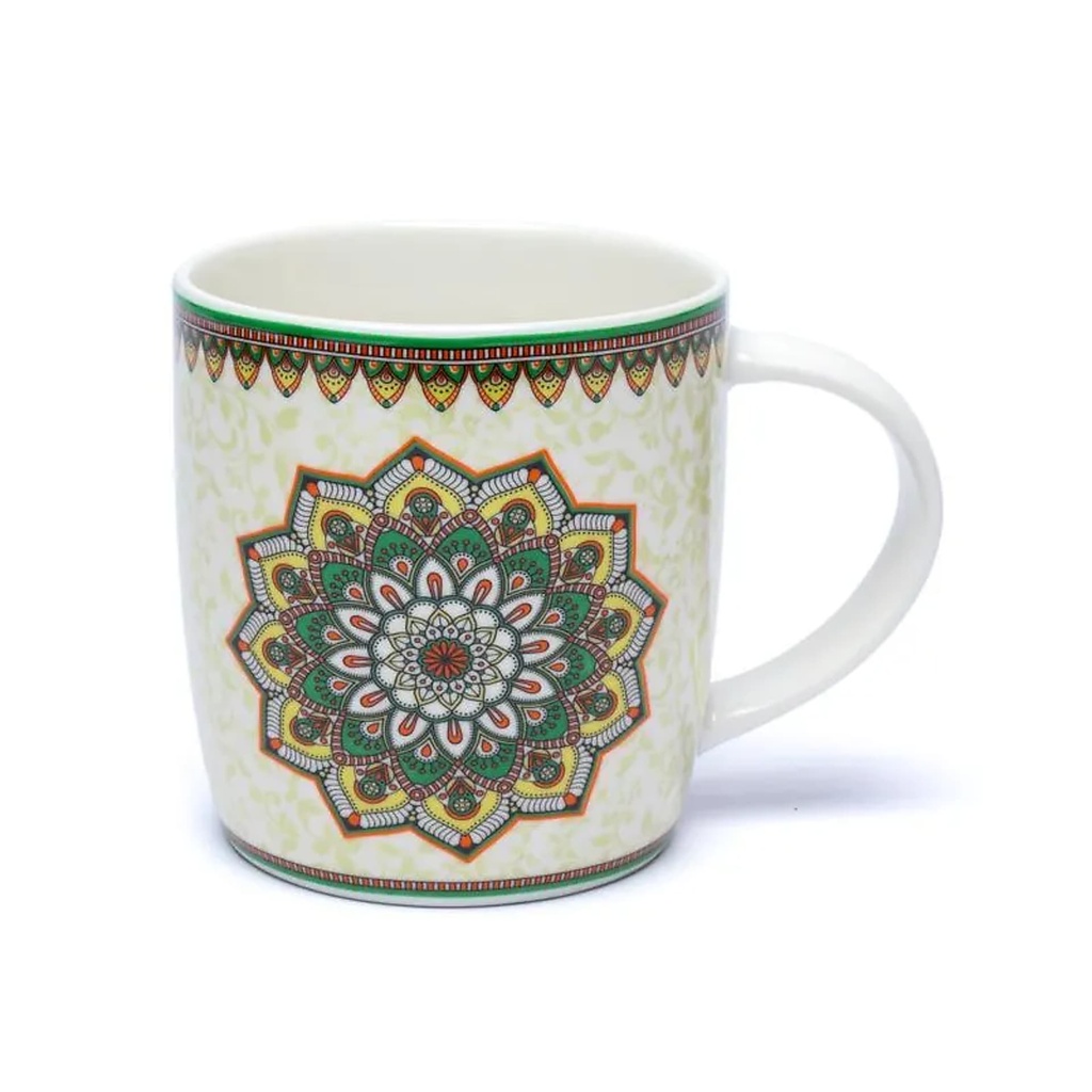 Tasse à thé infuseur Mandala vert --  ±400 ml