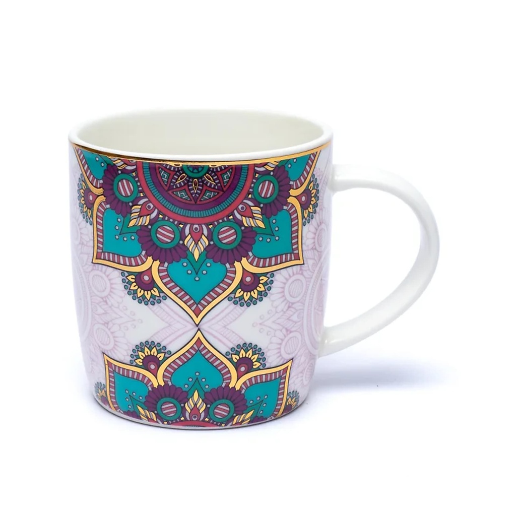 Tasse à thé infuseur Mandala turquoise --  ±400 ml