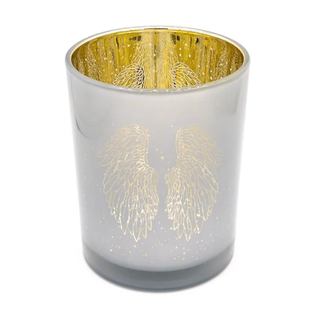 Photophore métallique Ailes d’ange -- 10x12,5 cm	