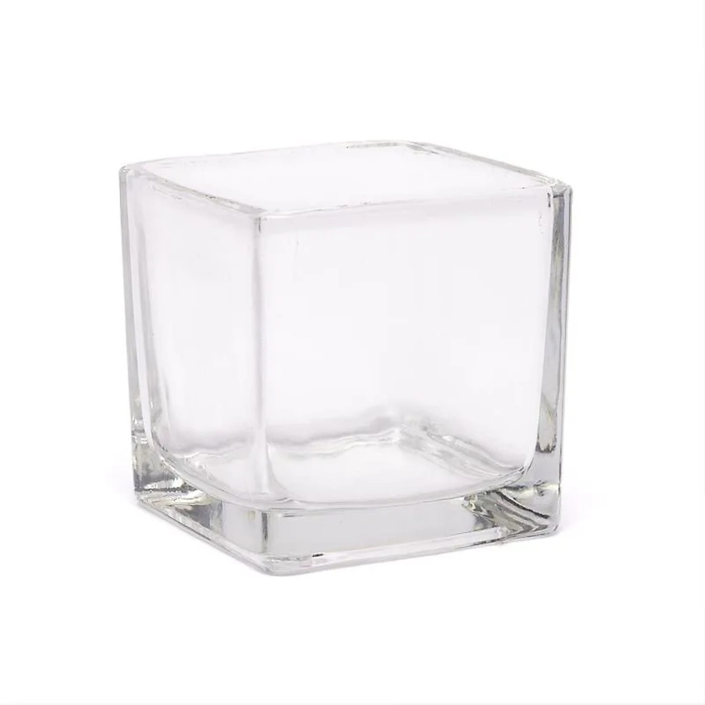 Verre recyclé carré -- 6x6x6 cm