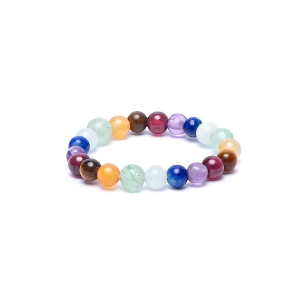 Bague élastique pierres 7 chakra  -- 3mm