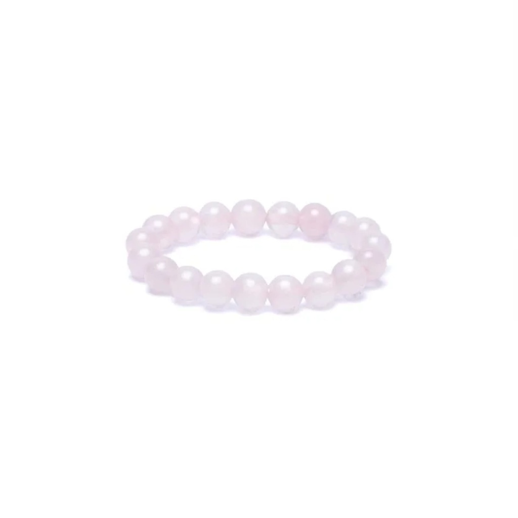 Bague élastique quartz rose -- 3mm