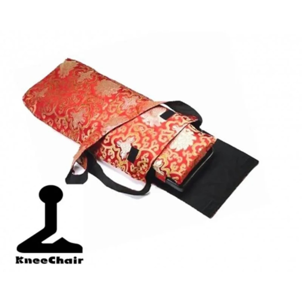 Sac pour banc rouge déco Lotus d'or -- 50x26 cm
