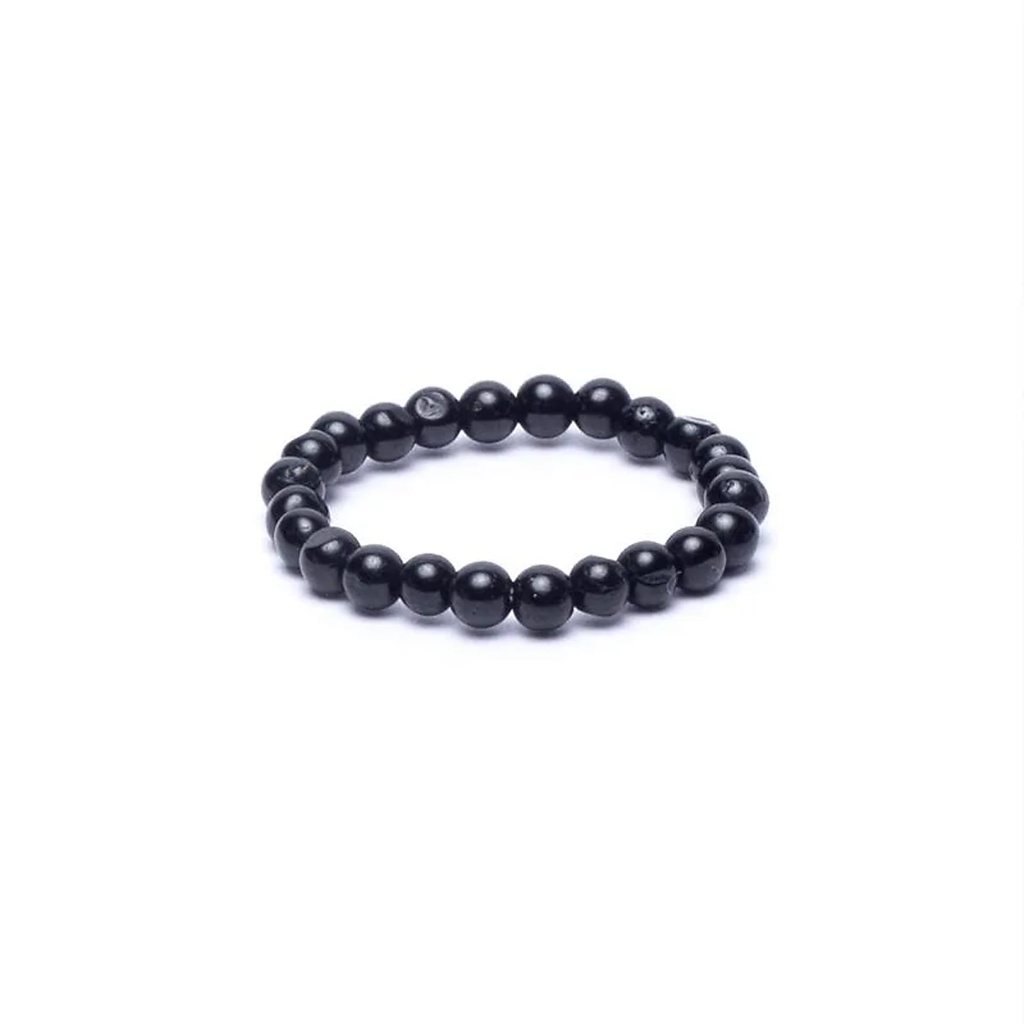 Bague élastique tourmaline noire -- 3mm