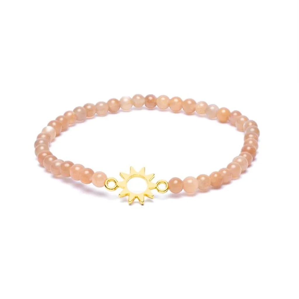 Bracelet élastique pierre de soleil breloque soleil perles -- 4mm