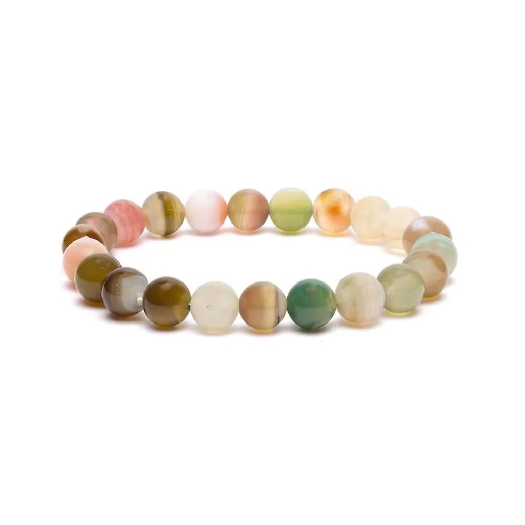 Bracelet élastique en agate mixte -- ±0,8 cm	