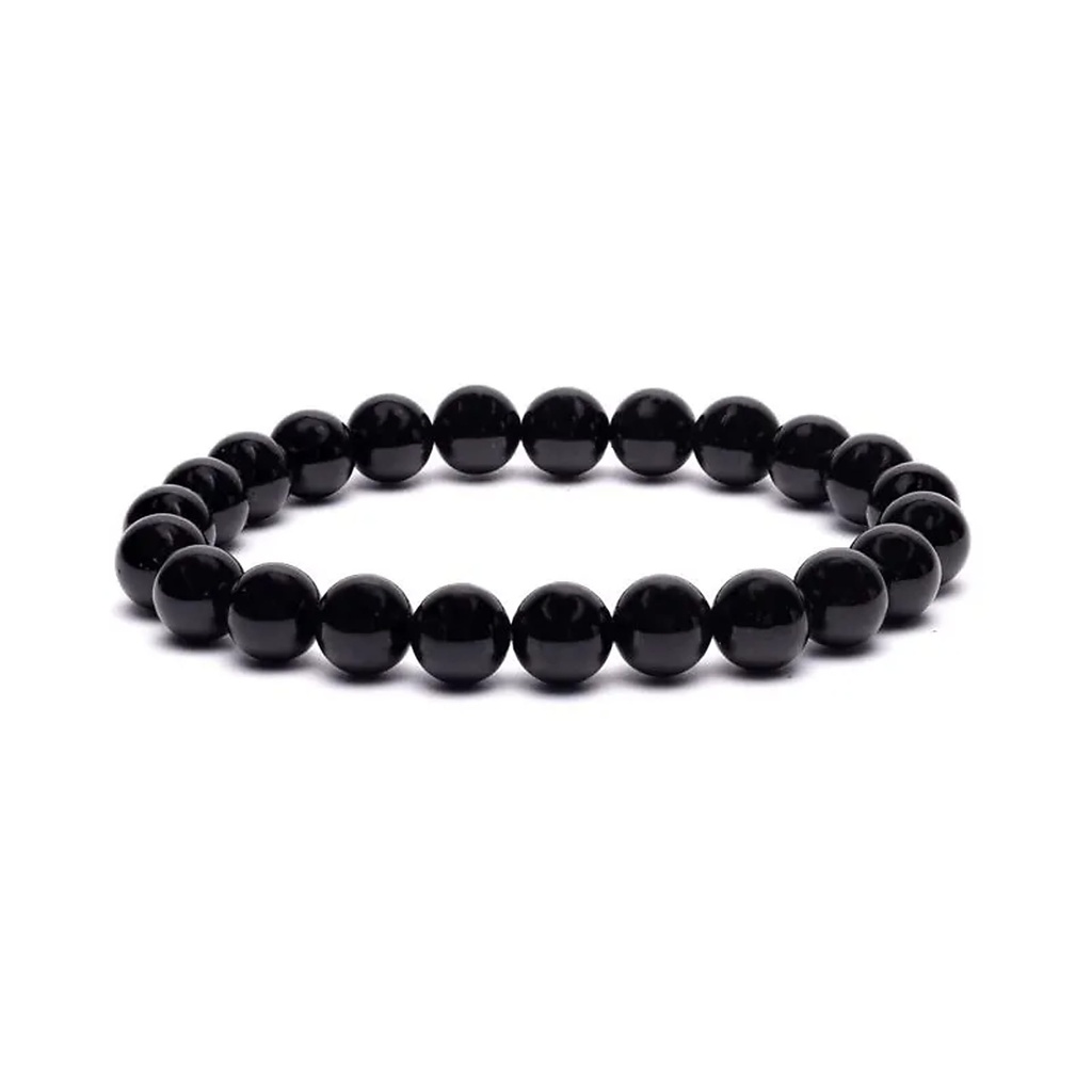 Bracelet élastique en tourmaline noire -- ±0,8 cm	