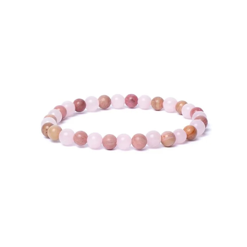 Bracelet quartz rose/thulite élastique qualité AA -- 0,6 cm