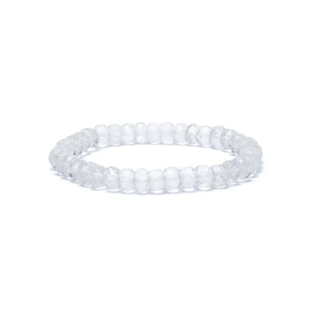 Bracelet cristal de roche à facette qualité AA élastique -- 0,8 cm