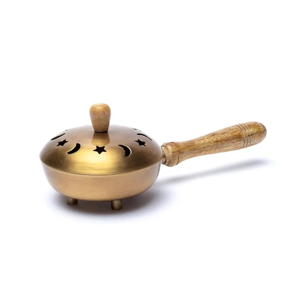 Brûle-encens pot en laiton -- 21x10cm