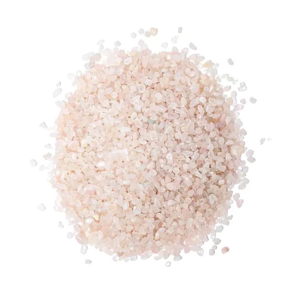 Quartz rose chips très petits : ± 550 g ; ±0,1-0,3 cm