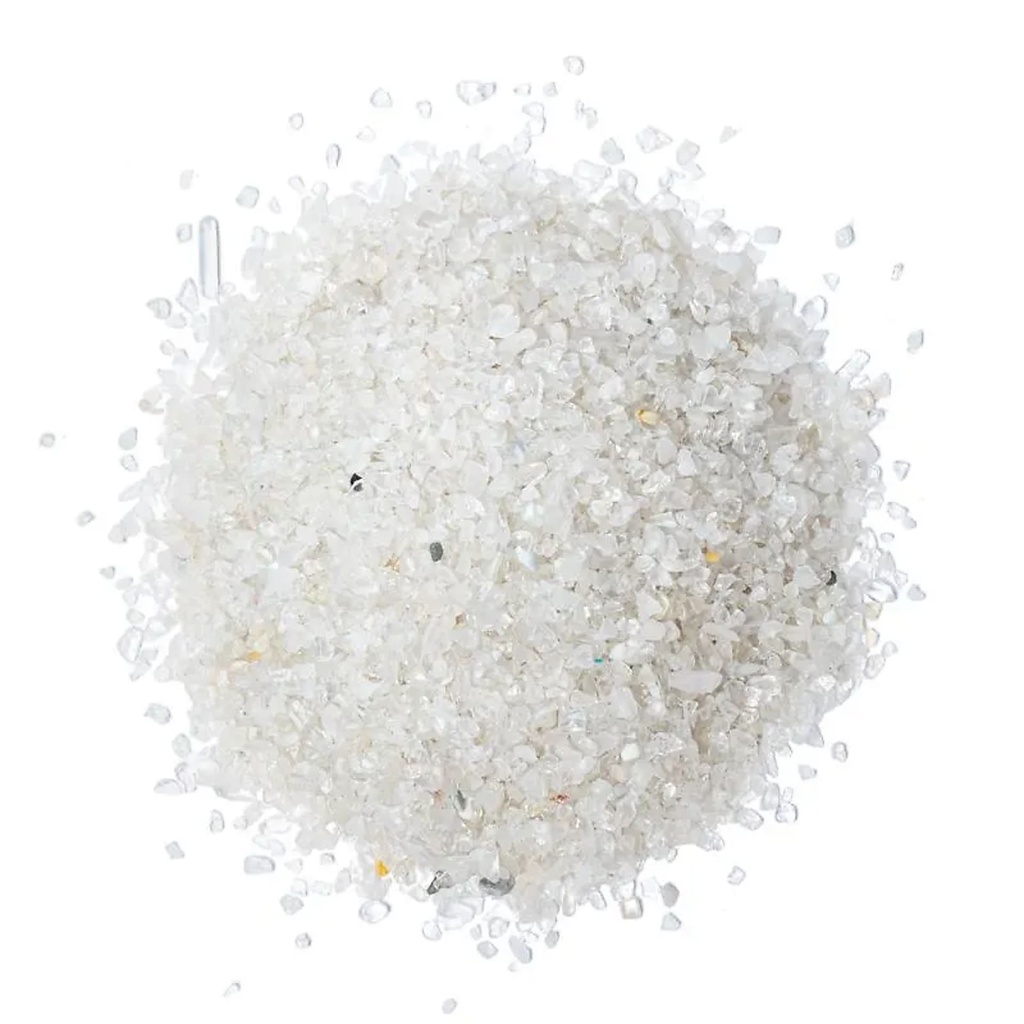Cristal de roche chips très petits : ± 550 g ; ±0,1-0,3 cm