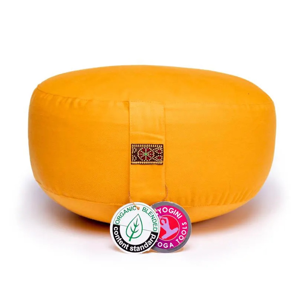 [8718969173858] Coussin de méditation Jaune coton BIO (OCS) | 33x17cm; ±2300g