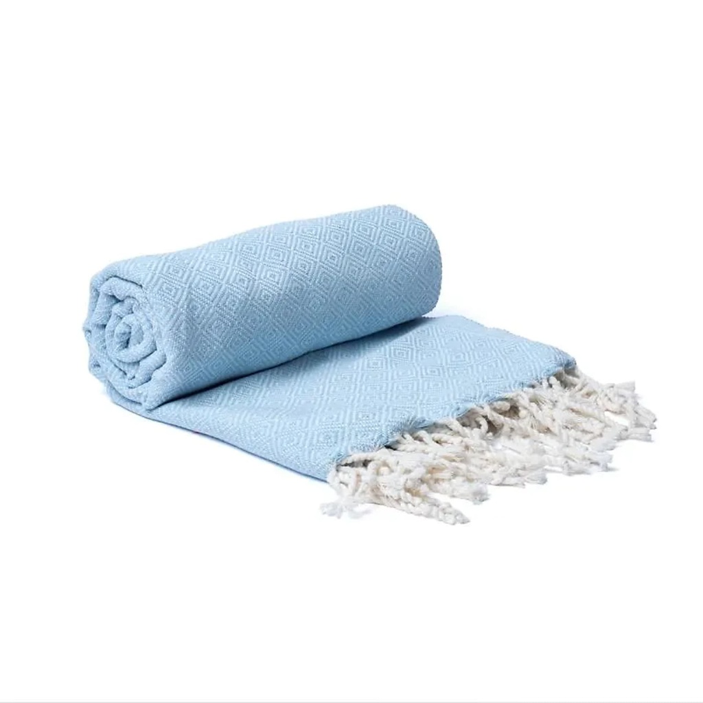 Ottoman Serviette de hammam bleue -- 190x90cm