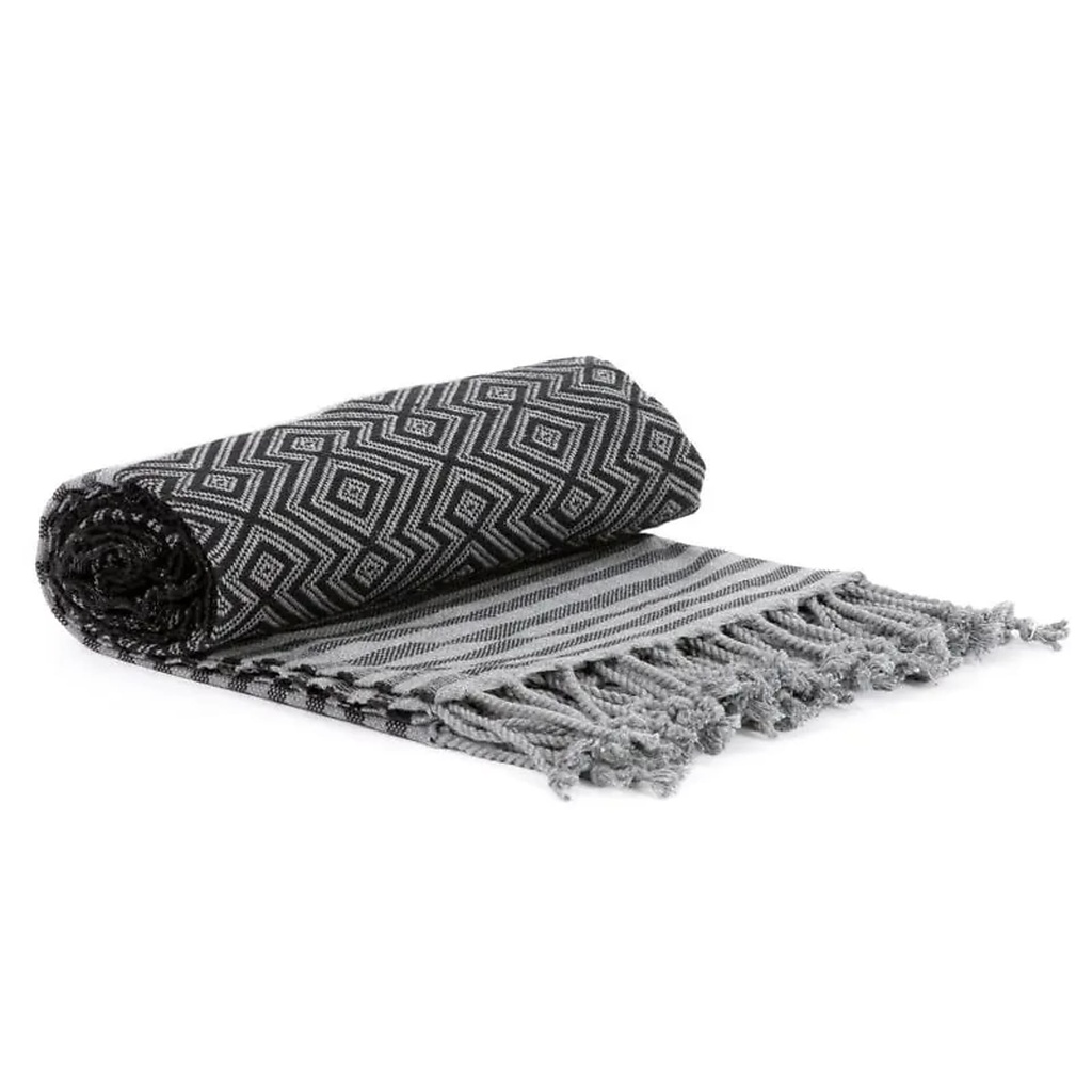 Ottoman Serviette de hammam noire -- 190x90cm