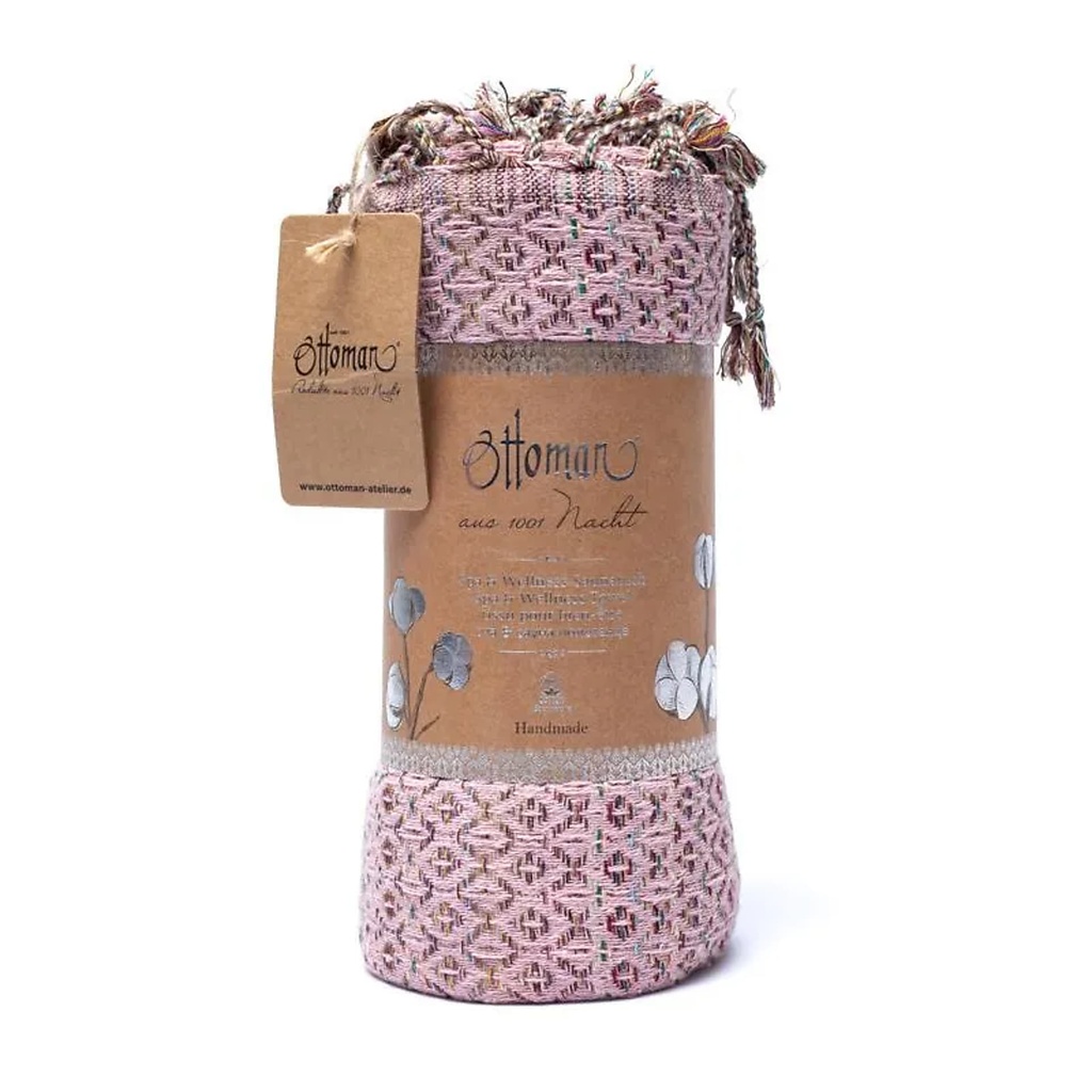 Ottoman serviette de hammam  vieux rose -- 190x90cm