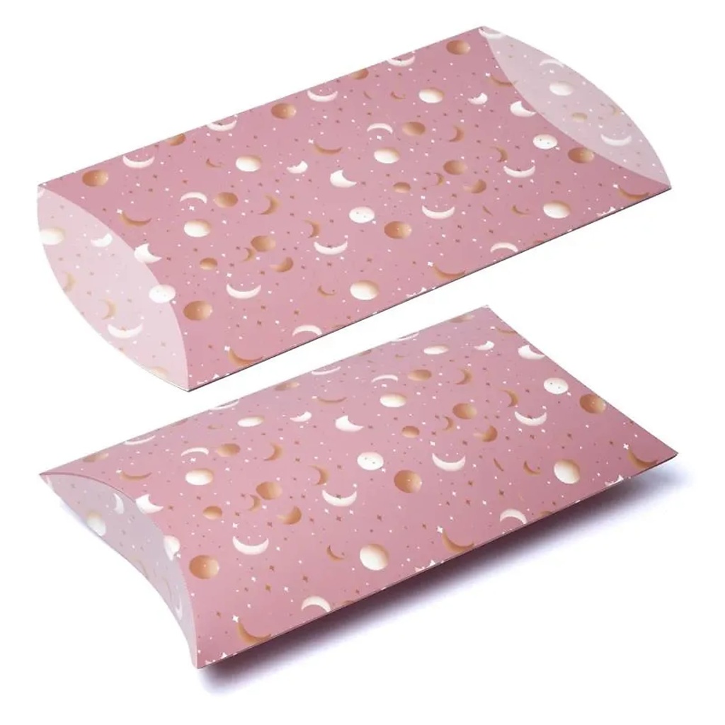 Boîtes à oreillers XL lune et étoiles rose  -- 35,5x25,4cm