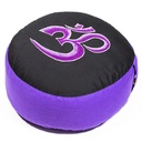 Coussin méditation OHM violet/noir | 33x17 cm