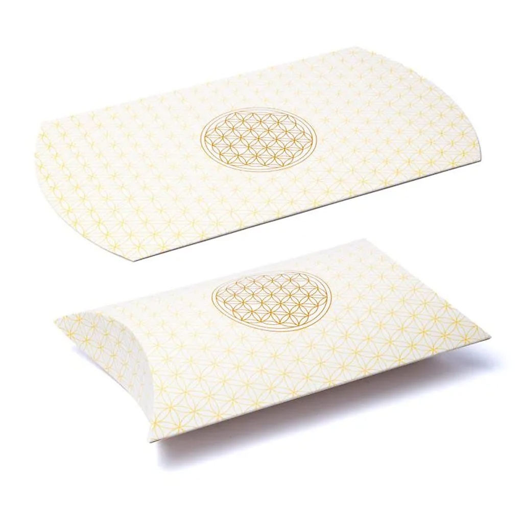 Boîtes à oreillers L Fleur de Vie blanc or -- 23.5x20.3cm