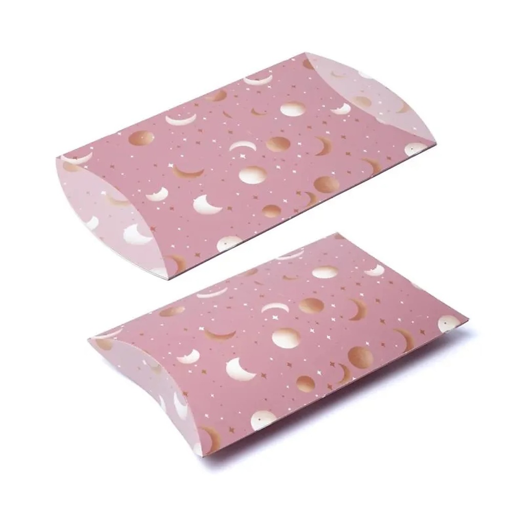 Boîtes à oreillers M lune et étoiles rose -- 20x16.5cm