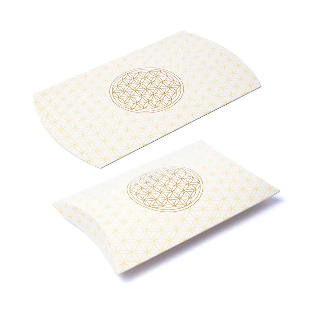 Boîtes à oreillers M Fleur de Vie blanc or -- 20x16.5cm