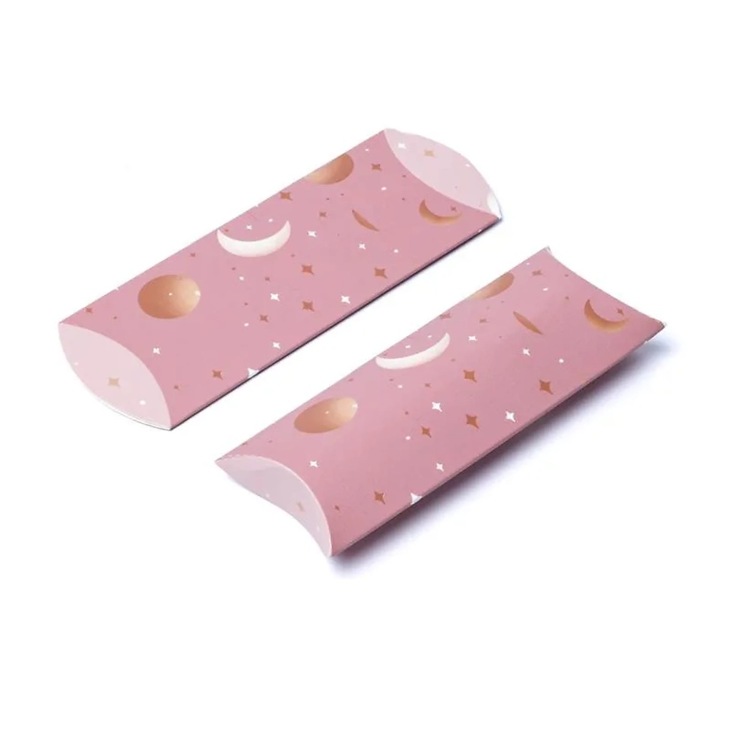 Boîtes à oreillers S lune et étoiles rose -- 12x6cm