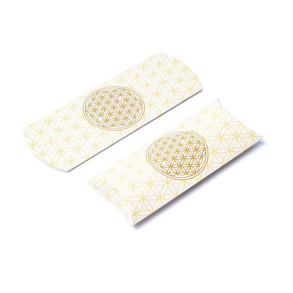 Boîtes à oreillers S Fleur de Vie blanc or -- 12x6cm