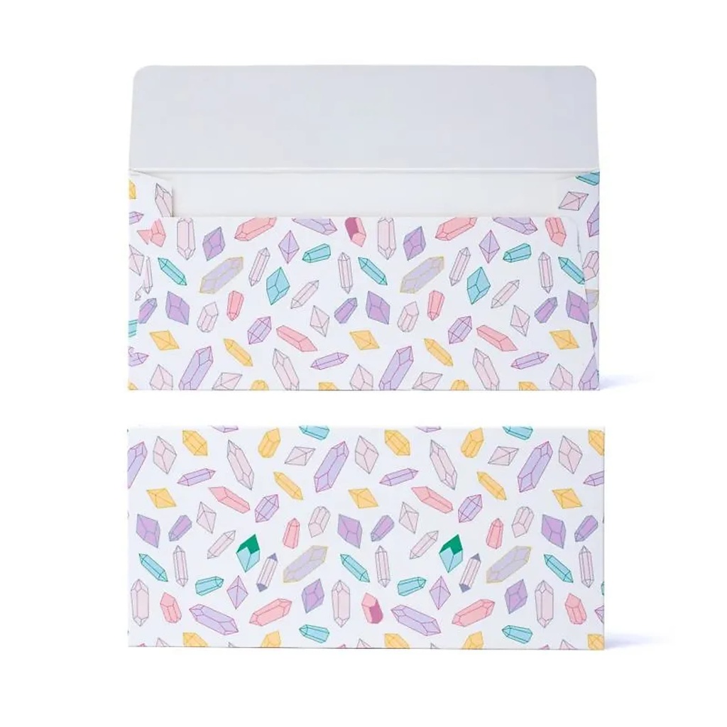 Enveloppe carte cadeau diamants multicolores --19x9cm