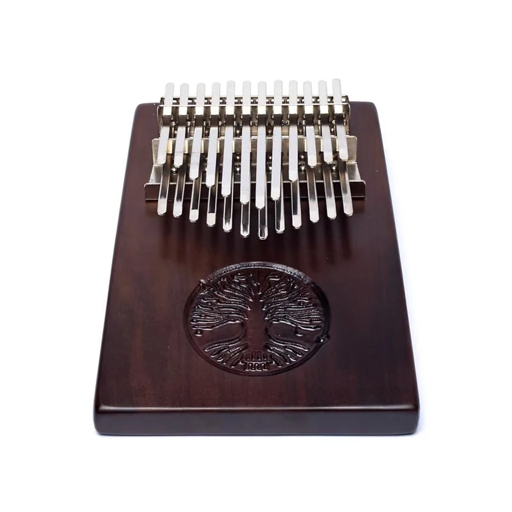 Hluru Kalimba 24 touches noyer avec Arbre de Vie -- 20x14cm