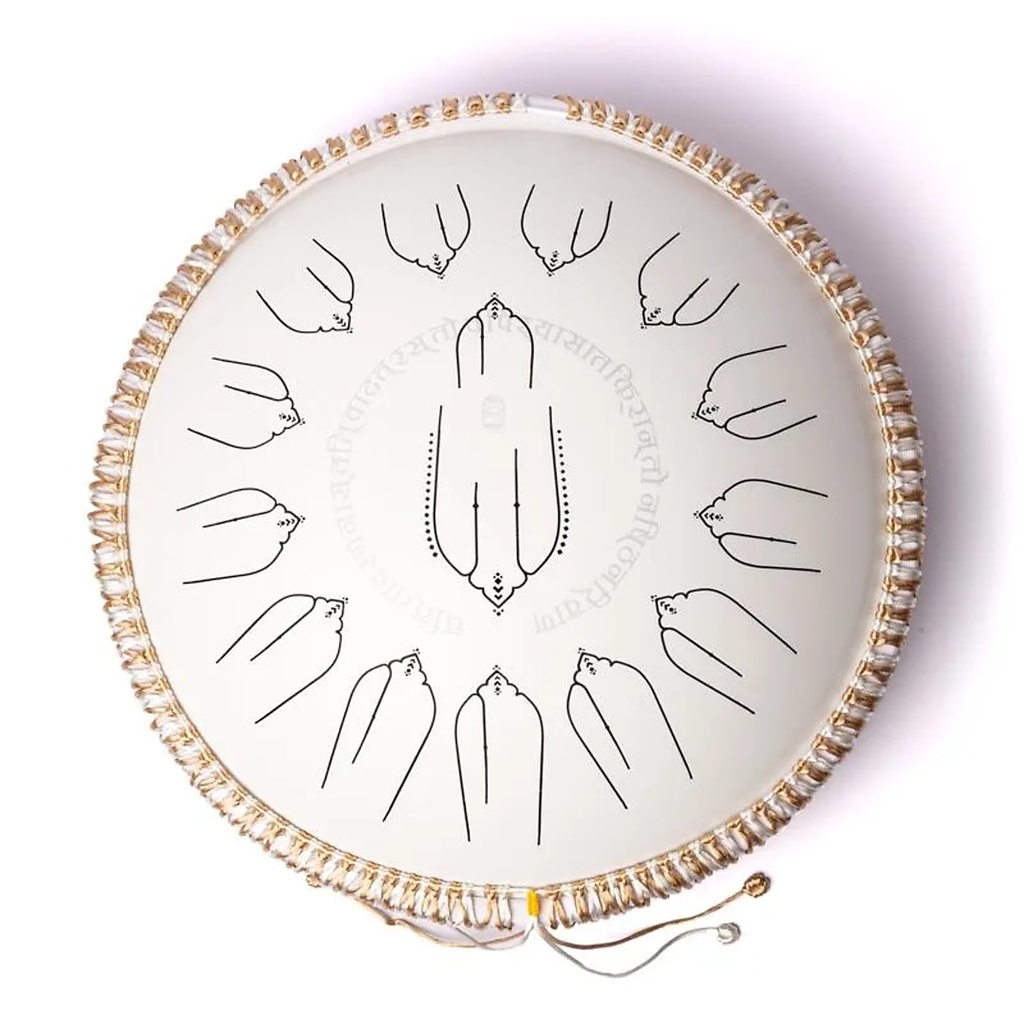 Hluru handpan/tongue drum hybride 15 notes ré mineur Kurd -- ±35,5 cm	