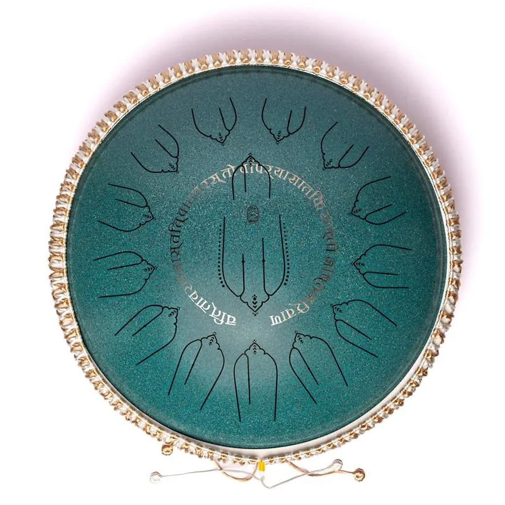 Hluru handpan/tongue drum hybride 15 notes en do majeur -- ±35,5 cm