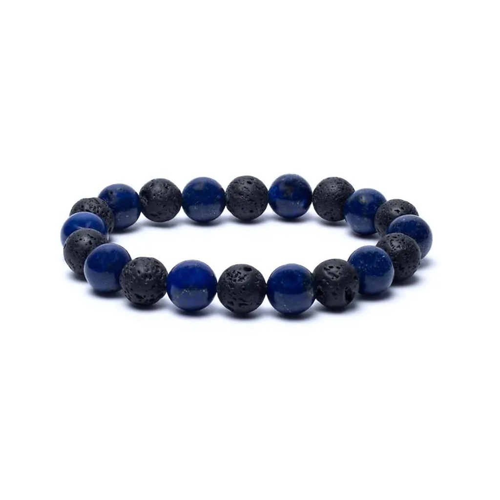 Bracelet pierre de lave / sodalite -- 10mm