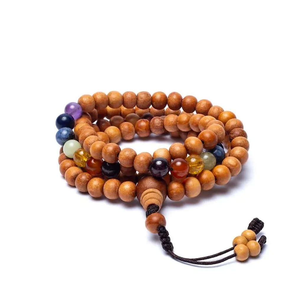 Mala chakra kadam 108 perles -- 0,8 cm