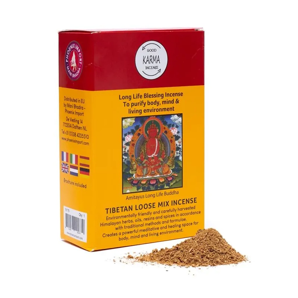 Poudre d'encens tibétain Bénédiction de longue vie -- ±130-140g