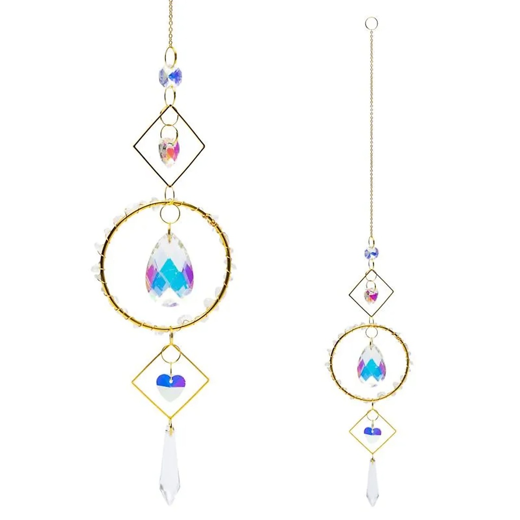 Attrape-soleil avec cœurs en cristal ronds -- 40cm