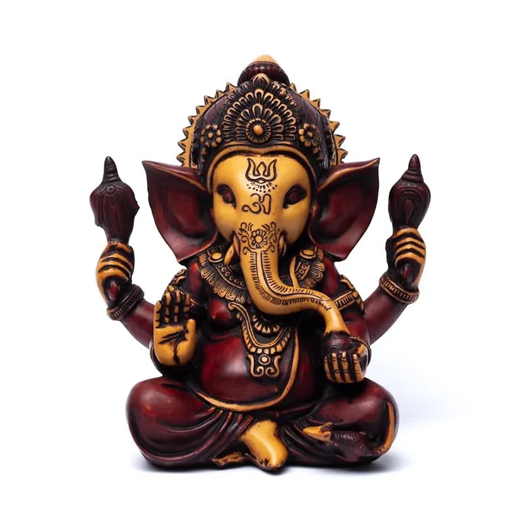 Statue Ganesh rouge/ocre -- 23cm