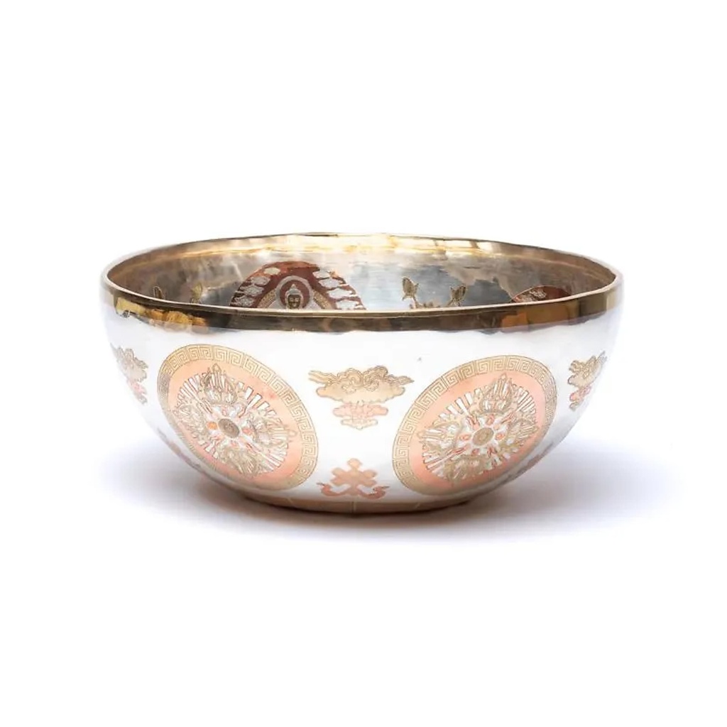 Bol chantant plaqué argent Bouddha Médecine -- ±29 cm ; ±2550-2750g