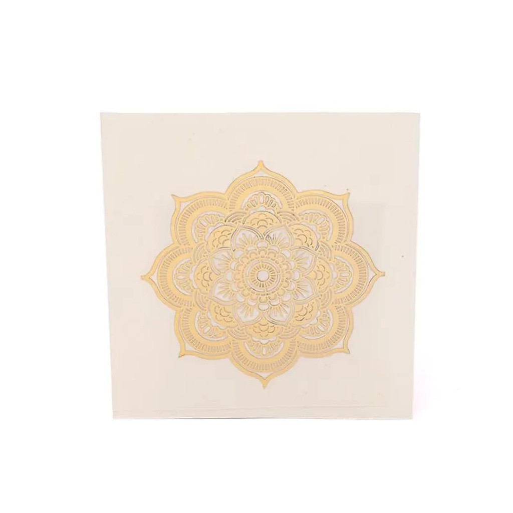 Autocollant  métal Mandala doré – 7 cm