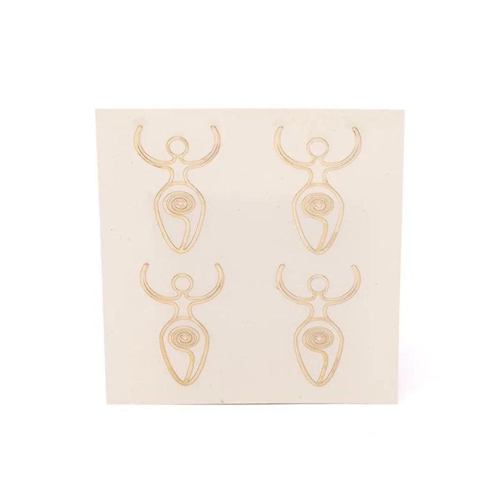 Autocollants en métal Déesse dorés, 4x -- 2,5 cm